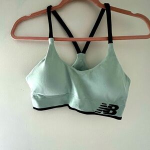 NEW BALANCE Light Teal Padded RacerBack Sports Bra L